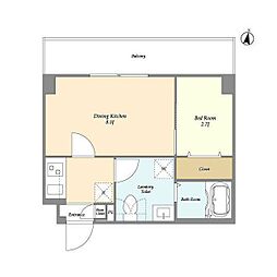 アルファコート青砥4 4階1DKの間取り