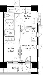 パークアクシス西船橋本郷町 2DKの間取図画像