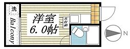 メゾン・ド・プラティーヌ ワンルームの間取図画像