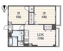 三竹マンション 2LDKの間取図画像