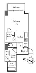 KDXレジデンス恵比寿 1Kの間取図画像