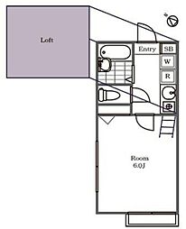 マ・ピエス東生田MASE 2階1Kの間取り