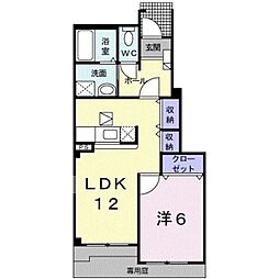 南海加太線 東松江駅 徒歩6分の賃貸アパート 1階1LDKの間取り