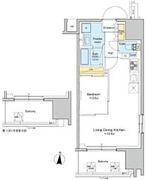 プラウドフラット錦糸町ウエスト 7階1LDKの間取り
