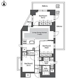 コンフォリア成増グリーンサイド 3LDKの間取図画像