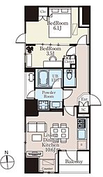 ザ・ライオンズフォーシア町屋 11階2LDKの間取り