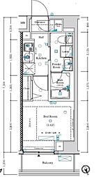 アクサスレジデンス目黒東 1Kの間取図画像