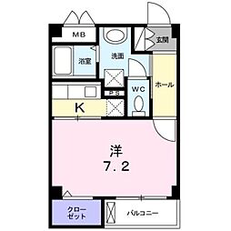 アルモニー琵琶湖 1Kの間取図画像