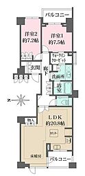 パークハウス四谷 2LDKの間取図画像