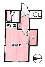イーストワン ワンルームの間取図画像