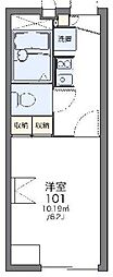 レオパレスイースト 1Kの間取図画像