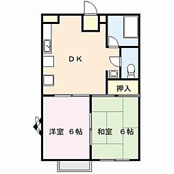 すみれハイツ 2階2DKの間取り
