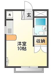 エアーハイム ワンルームの間取図画像