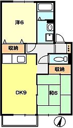 サンフラッツ氷川台 2DKの間取図画像