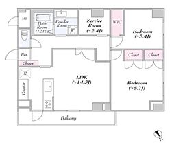 ヴァンテ・アン神楽坂 3階2SLDKの間取り