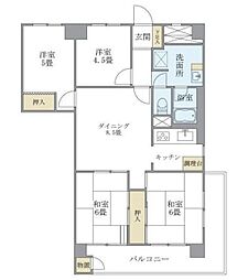 東建金町マンション 4DKの間取図画像