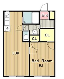 ポルシェ聖蹟桜ヶ丘II 1階1SLDKの間取り