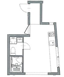 trias白金台 3階ワンルームの間取り