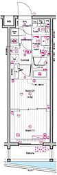 THEPREMIUMCUBEG東中野 2Kの間取図画像