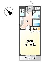 ディアコート 1Kの間取図画像