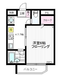 メゾンタクミ 1Kの間取図画像