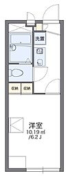 レオパレスフォンターナ 2階1Kの間取り