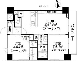 パークレーン川口 6階2LDKの間取り