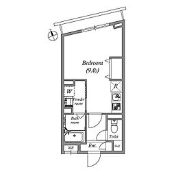 PASEO東武練馬 4階ワンルームの間取り