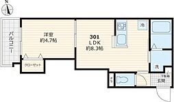 GLガーデン町屋 1LDKの間取図画像