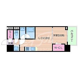 アーバネックス中崎町 1LDKの間取図画像