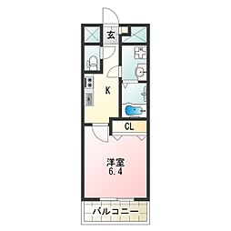 Osaka Metro谷町線 田辺駅 徒歩2分の賃貸マンション 8階1Kの間取り