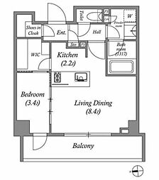 レスピール蓮根 1LDKの間取図画像