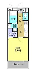 リリー 1Kの間取図画像