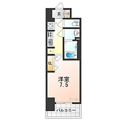 南海線 石津川駅 徒歩6分の賃貸マンション 2階1Kの間取り