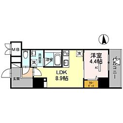 Osaka Metro御堂筋線 江坂駅 徒歩3分の賃貸マンション 5階1LDKの間取り