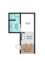 京急本線 京急蒲田駅 徒歩4分の賃貸アパート 2階ワンルームの間取り