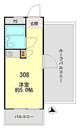 ハイシティ祐天寺 ワンルームの間取図画像