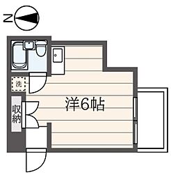 グレイスハイム 2階ワンルームの間取り