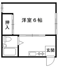 青葉ハイツ 1階1Kの間取り