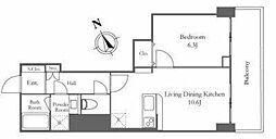 リバーシティ21新川 20階1LDKの間取り