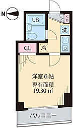 ベイステート安間 1Kの間取図画像
