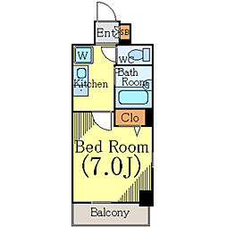 プレール代々木公園弐番館 3階1Kの間取り