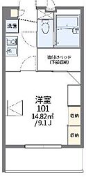 レオパレスクレスト川越 1Kの間取図画像