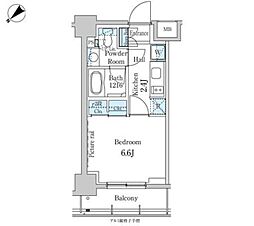 パークアクシス横浜反町公園 1Kの間取図画像