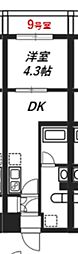 リヴシティ八王子 1DKの間取図画像