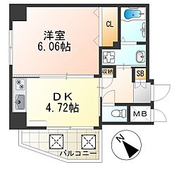 メゾンプレアデス 1DKの間取図画像