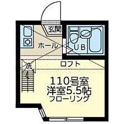 ユナイト南太田ジヴェルニー ワンルームの間取図画像