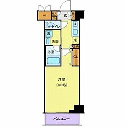東京メトロ有楽町線 辰巳駅 徒歩9分の賃貸マンション 5階1Kの間取り