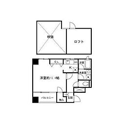 ＴＳＵＲＵＧＩ 5階1Kの間取り