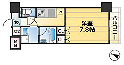 プラネソシエ神戸元町 8階1Kの間取り